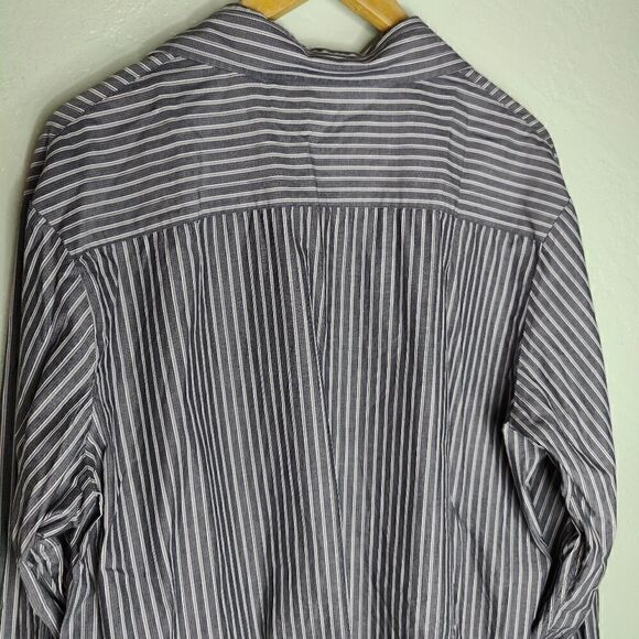 Perry Ellis Cotton Pinstripes Button Up Shirt - Picture 6 of 8